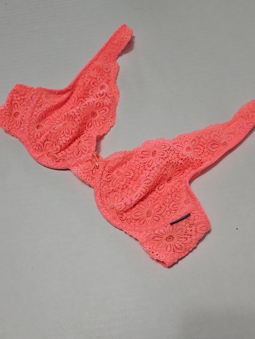 aerie Unlined Plunge Floral Lace Underwire Bra -Coral Size 34B